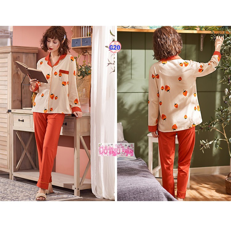 Bộ Pijama Dài Tay Mã G6 (cotton Mềm Mịn)