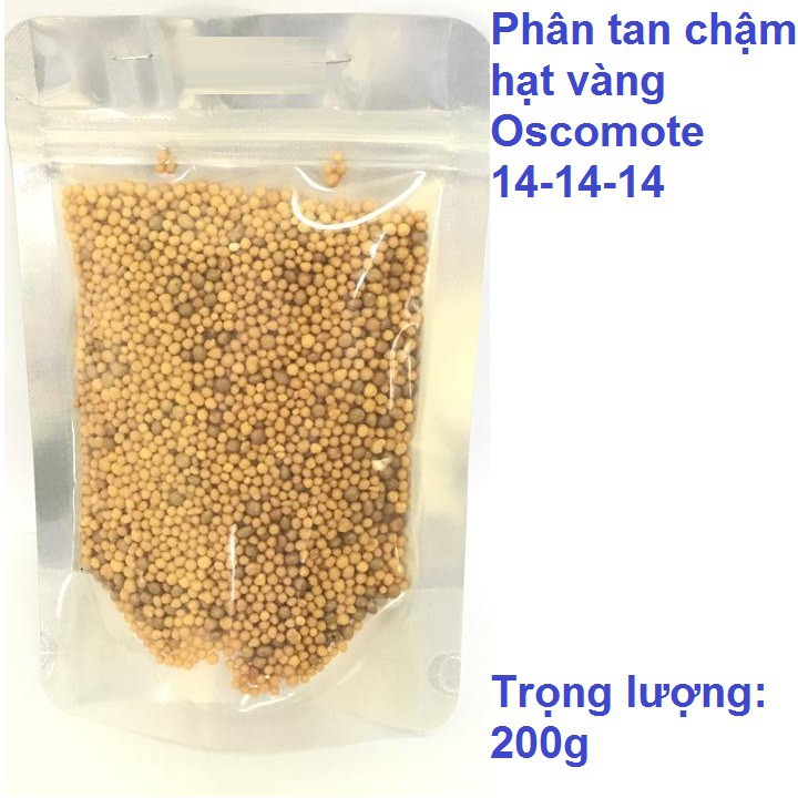 Phân bón tan chậm hạt vàng Oscomote 14-14-14 nhập khẩu Mỹ gói 200g