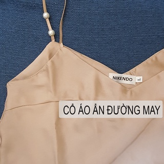 Áo 2 dây Lụa Satin Đính Hạt Cườm Nikendo NT1