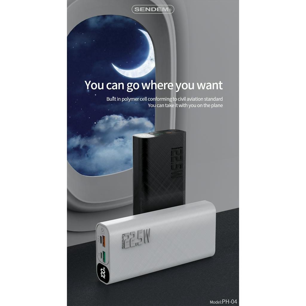 Sạc dự phòng Sendem PH04 20000Mah sạc nhanh PD22.5W