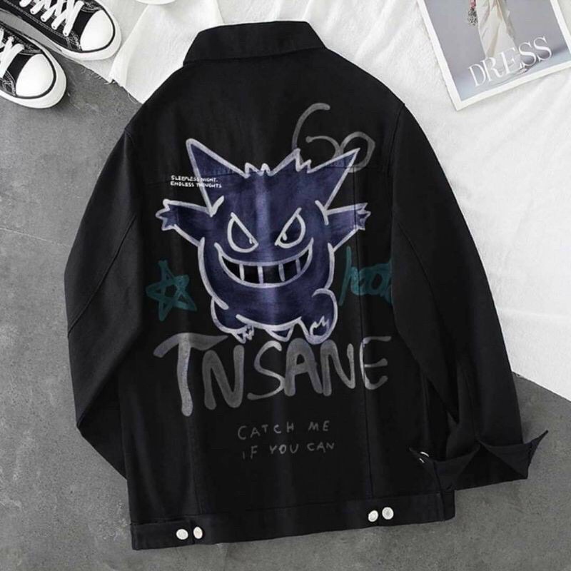 Áo khoác jeans đen TN SANE  nam nữ sumisu shop