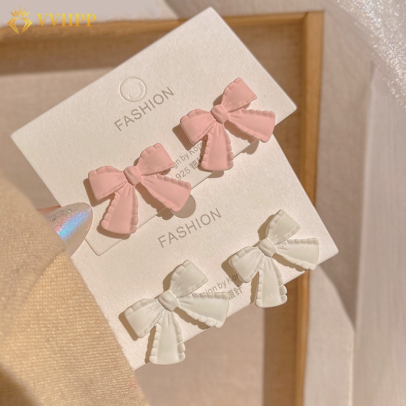 Đôi bông tai đính nơ phong cách Hàn Quốc thanh lịch cho nữ