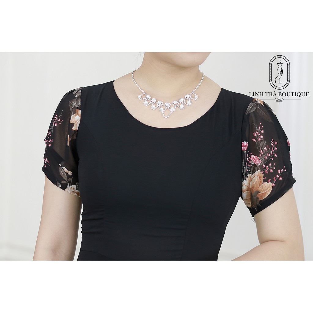 Đầm trung niên cao cấp [LINH TRÀ] đầm voan dáng xoè hoạ tiết hoa trẻ trung cực xinh - mã TM 134 | BigBuy360 - bigbuy360.vn