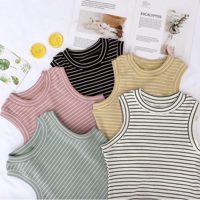 ÁO THUN SÁT NÁCH KẺ SỌC CROPTOP SIÊU XINH 🎀