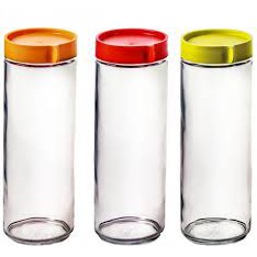 Hũ đựng gia vị nắp vặn tròn cao 1050ml GLASSLOCK IP609