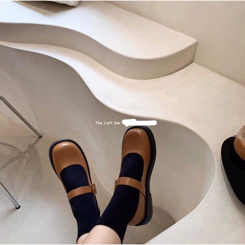 Giày marry jane da bóng kiểu dáng vintage