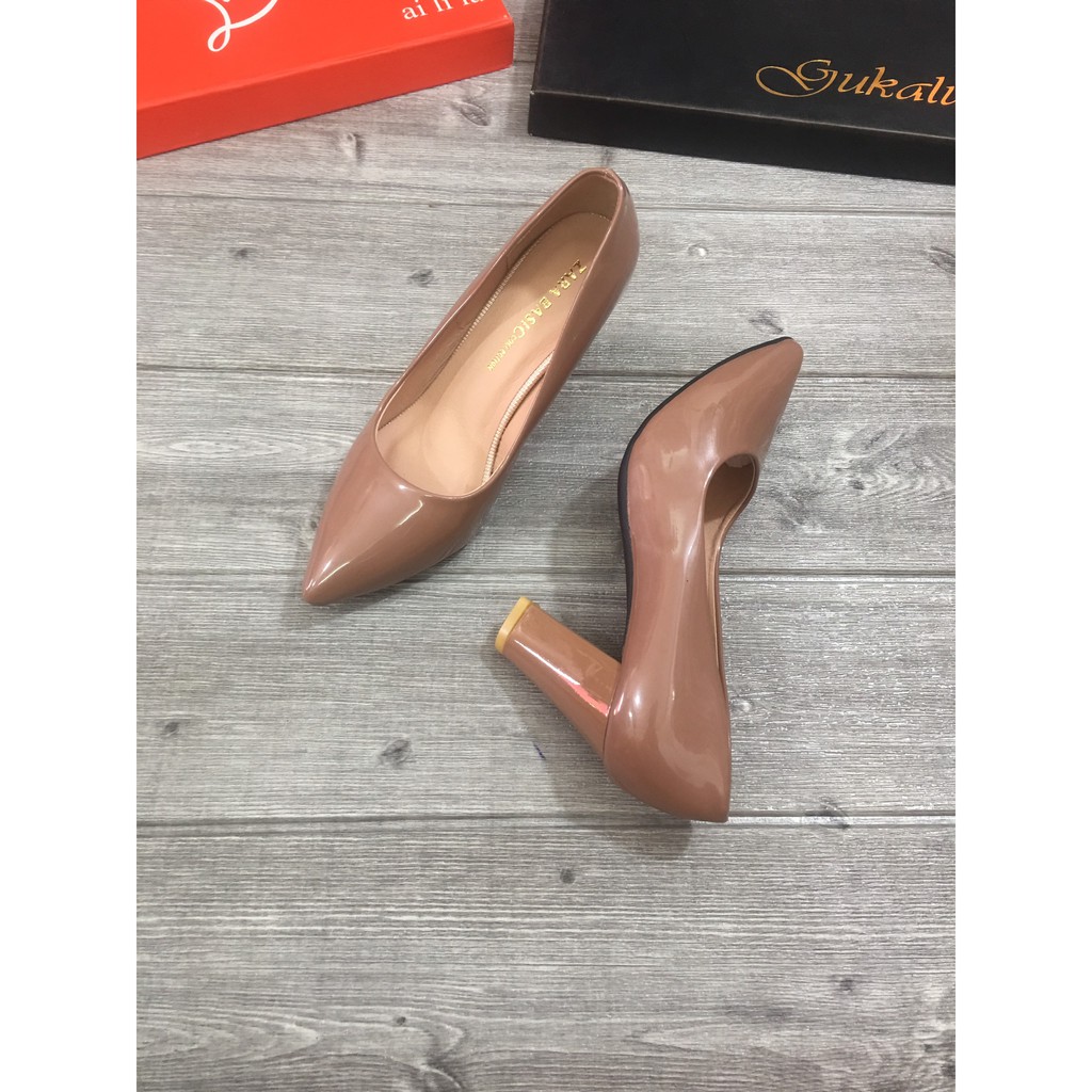 Giày cao gót nữ da bóng siêu hót lên chân cực điệu đà