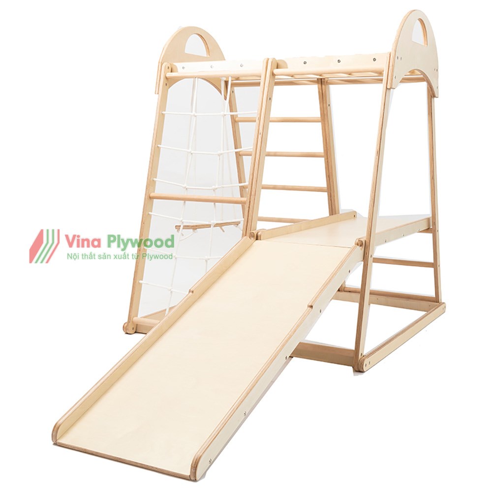Nhà chơi leo núi bằng gỗ Plywood, nhà vận động tập thể dục cho bé