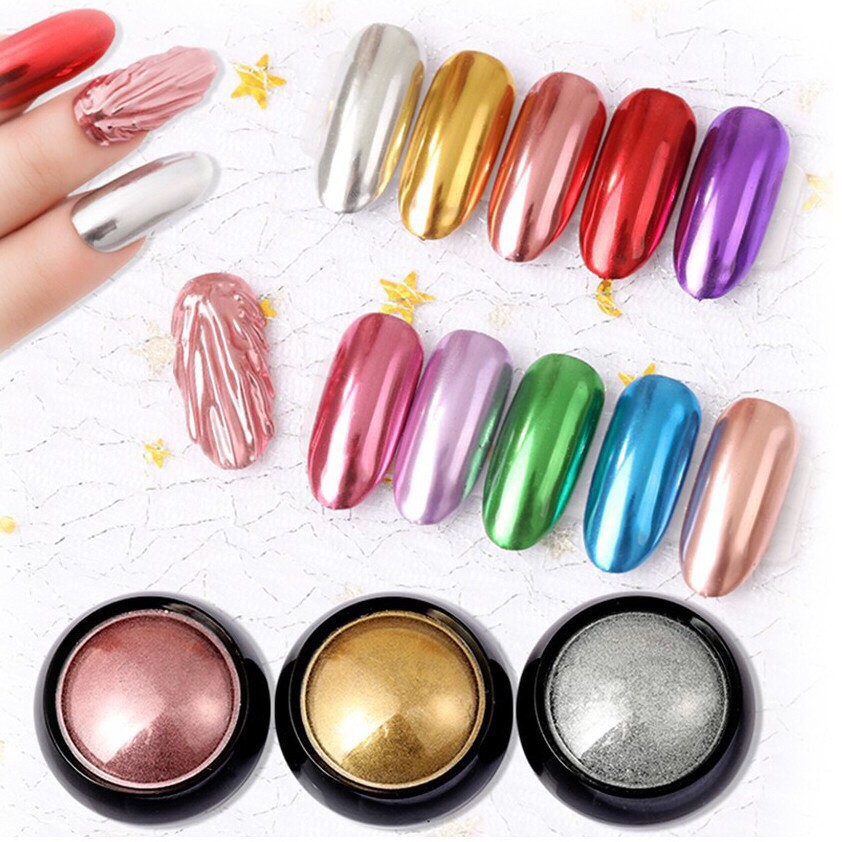 Bột tráng gương trang trí móng, tráng gương vàng, bạc hũ 5g -Cheap nail