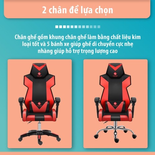 BG Ghế game dành cho game thủ chân xoay nghiêng ngả 135 độ có gối massage mẫu E05