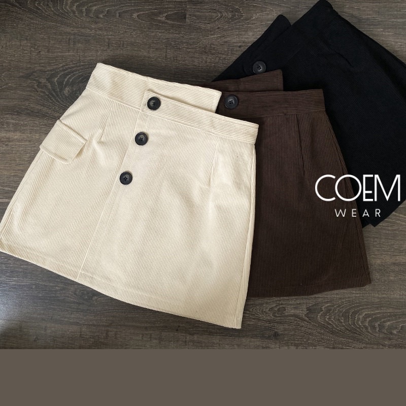 Chân váy nhung tăm chữ A dáng ngắn vạt chéo cách điệu hàng QCCC loại 1 đẹp thời trang CW121 | BigBuy360 - bigbuy360.vn