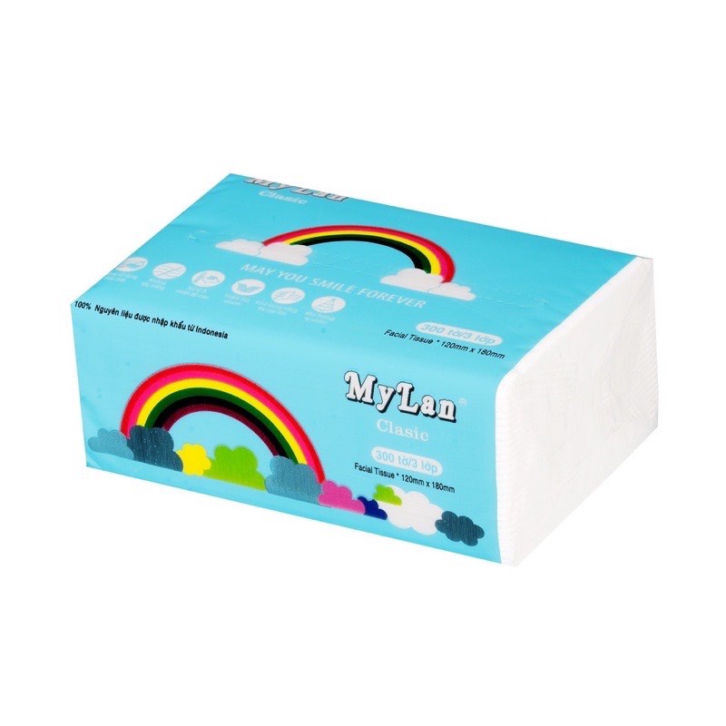 [HỎA TỐC]  Thùng 30 Gói Khăn Giấy Rút Cầu Vòng MyLan 3 Lớp (100 Tờ/gói) dai mịn tiết kiệm - HTpaper