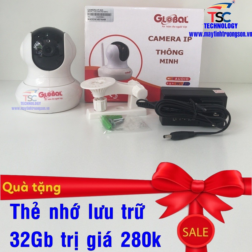 Camera IP Không Dây Wifi GLOBAL TAG-I4W1-F6 1.0Mpx HD720P Tặng Thẻ Nhớ 32Gb - Maytinhtruongson.vn