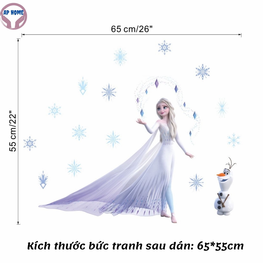 Tranh Elsa và Anna nữ hoàng băng giá sticker dán tường cho bé