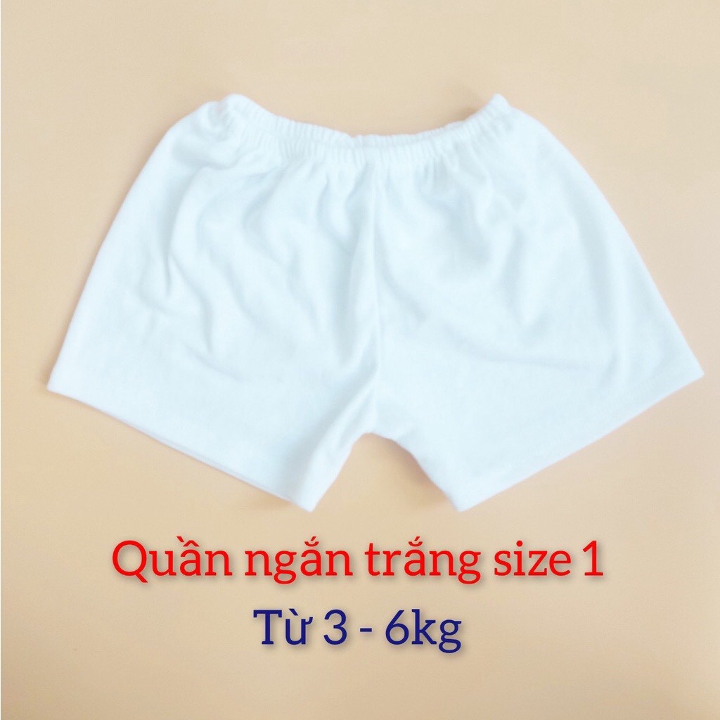 Quần ngắn trắng thoáng mát  cho bé từ 3-11 kg