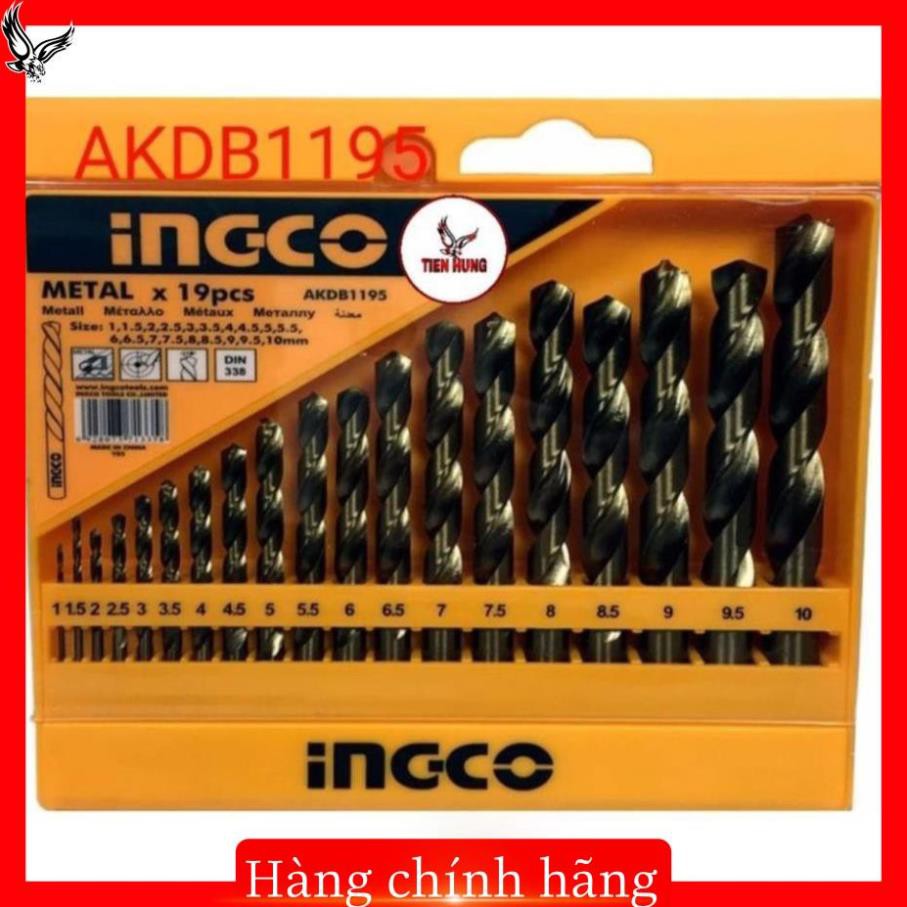 Bộ mũi khoan kim loại 19 chi tiết INGCO AKDB1195