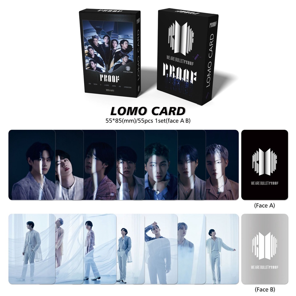 Set 55 Tấm Thẻ Ảnh Lomo Các Thành Viên Nhóm BTS