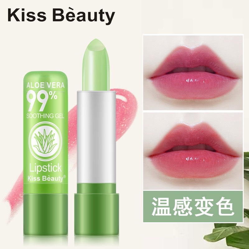 Son dưỡng ẩm nha đam tự nhiên Kiss Beauty có tính năng đổi màu môi | WebRaoVat - webraovat.net.vn