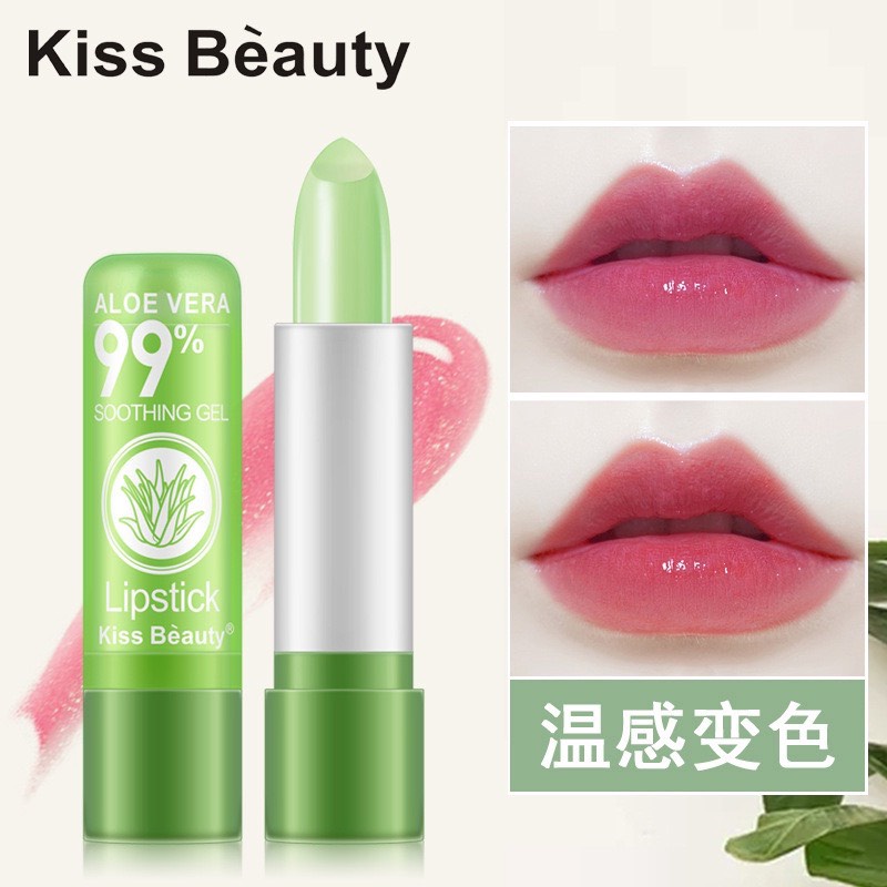 Son dưỡng ẩm nha đam tự nhiên Kiss Beauty có tính năng đổi màu môi | BigBuy360 - bigbuy360.vn