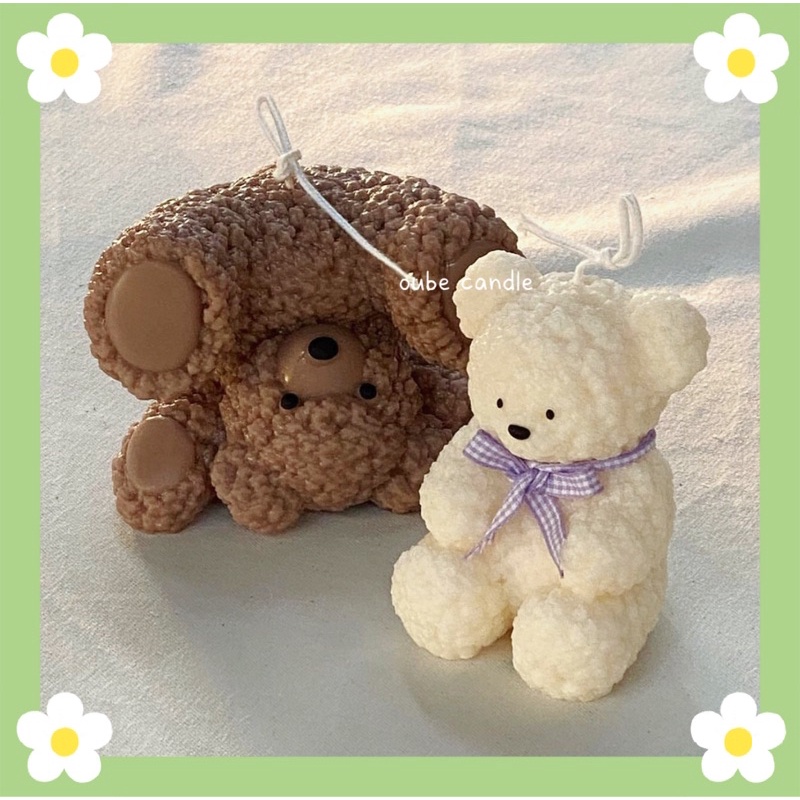 Nến Thơm Trang Trí Phòng Tinh Dầu Cao Cấp Tạo Hình Chú Gấu Nhào Lộn | Oube Candle NT108