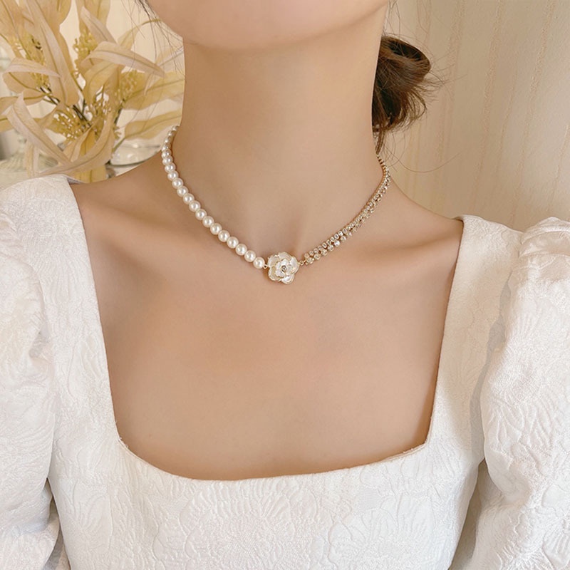 Dây chuyền đính ngọc trai sang trọng phong cách Retro Pháp
