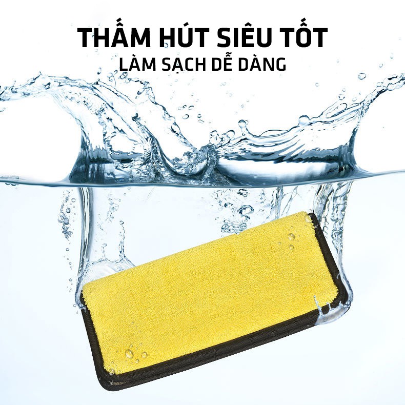 Khăn Lau Xe, Rửa Xe Ô Tô Chuyên Dụng - Chất Liệu Sợi Nano Microfiber Siêu Thấm, Không Rụng Lông, Không Phai Màu Cao Cấp