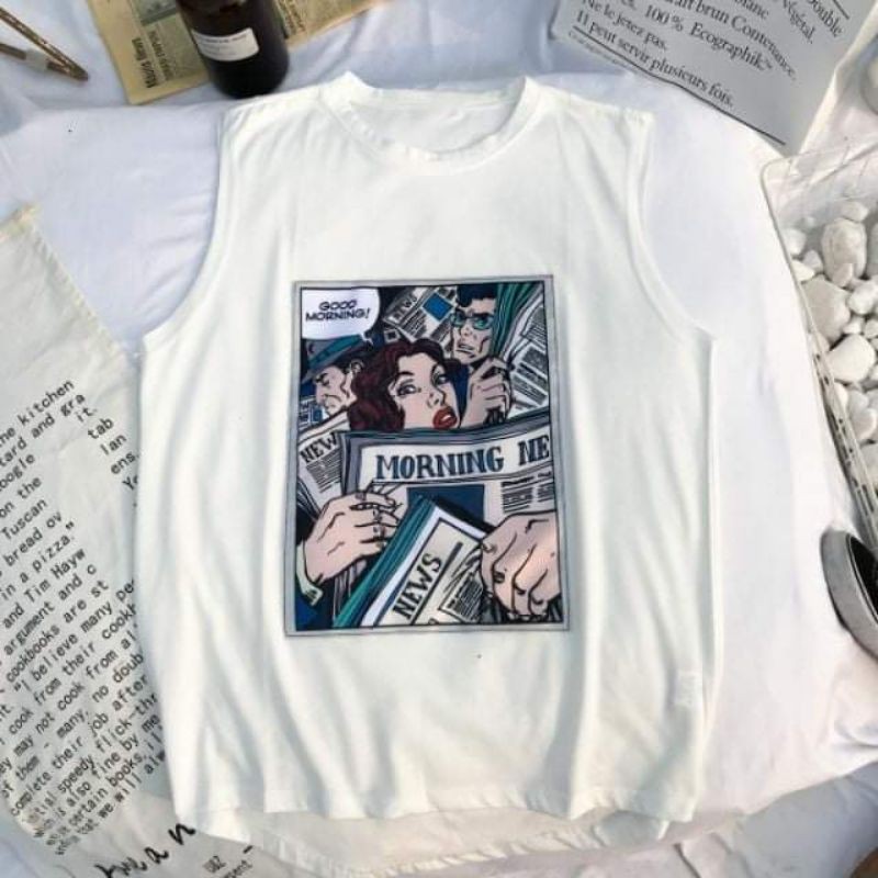 [Order] áo tank top gym hình manga unisex nam nữ