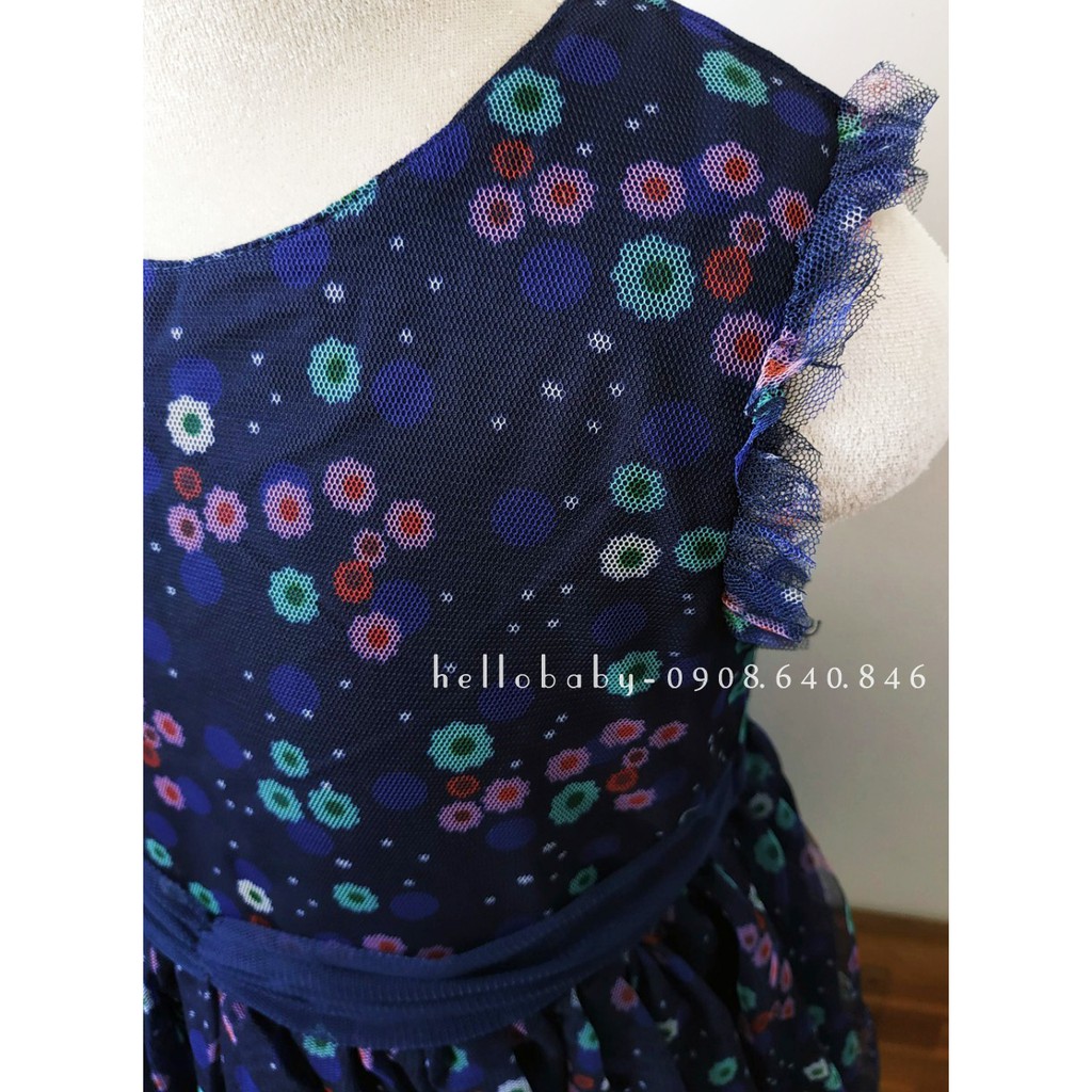 Đầm bé gái Tape a L'oeil xanh navy hoa nhí