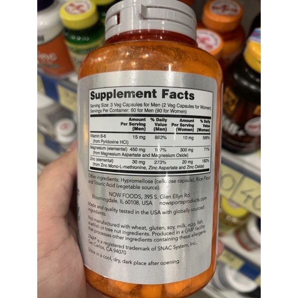 [Chính hãng] Viên uống Vitamin Now ZMA Sports Recovery nhập khẩu Mỹ pphục hồi cơ bắp, sản sinh testosterone