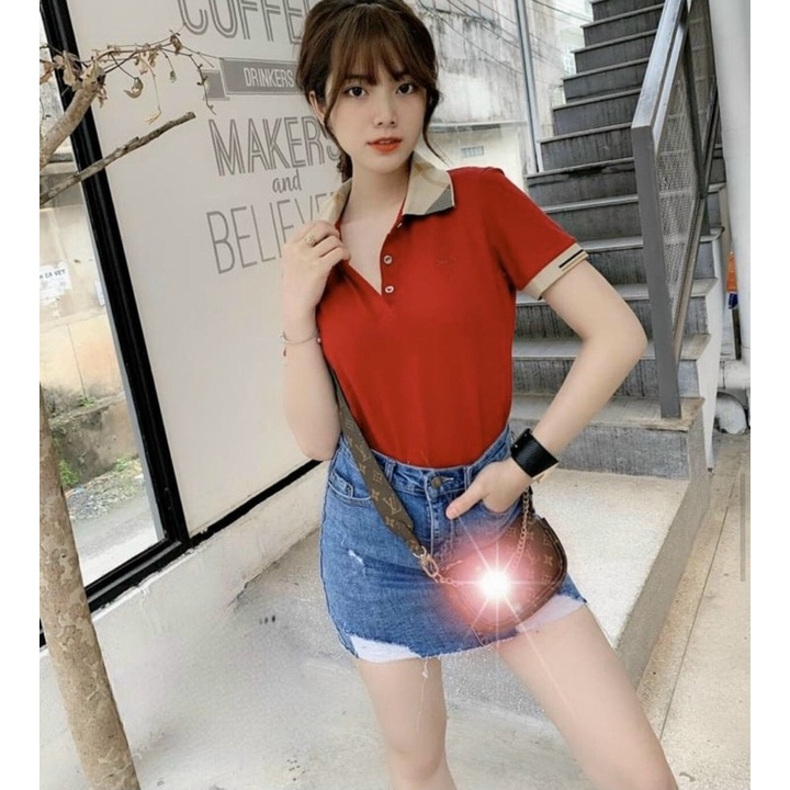 Áo polo nữ thời trang VANA áo phông  có cổ đẹp thiết kế trơn cơ bản - sp 1