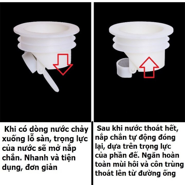 Nắp Chống Mùi Hôi Cống , Ngăn mùi và Côn trùng lỗ thoát sàn, bồn rửa, không kẹt rác, chống trào ngược