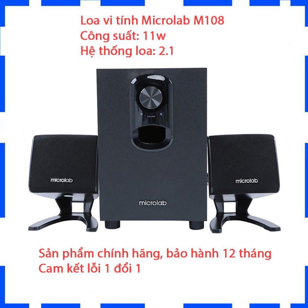 [Mã ELMS05 giảm 5% đơn 300K] Loa vi tính Microlab M108 2.1 - Màu đen - Cam Kết Chính hãng - BH 12 tháng