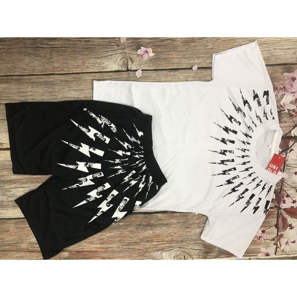 Sét Bộ Đồ Nam - Bộ Thun Nam Cộc Tay Chất Liệu Thun Lạnh In Logo Tia Sét Quanh Cổ - BN01 | BigBuy360 - bigbuy360.vn