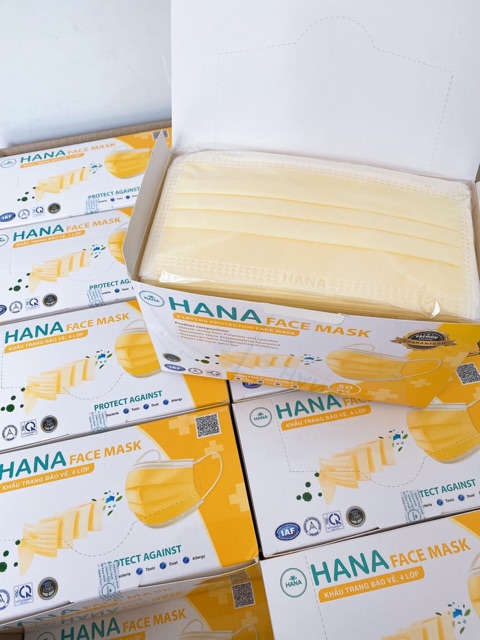 Khẩu trang y tế 4 lớp kháng khuẩn HANA hộp 50 cái