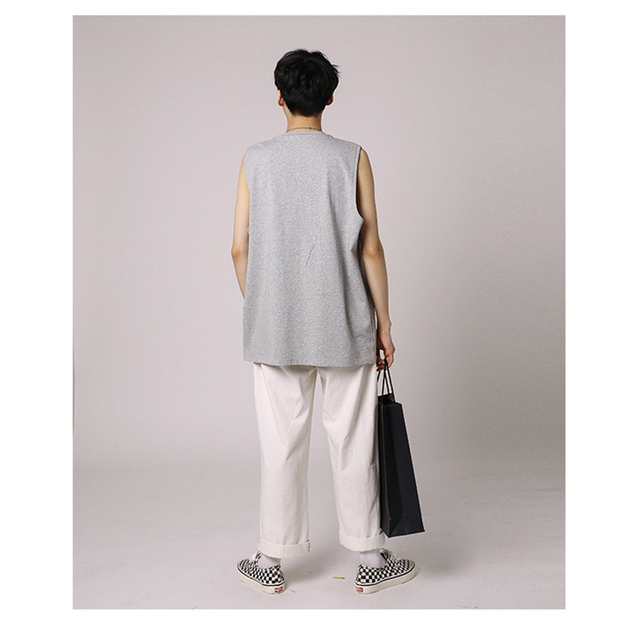 Áo thun sát nách nam Mavota áo thun cotton 3 lỗ có túi unisex form rộng ASNT05