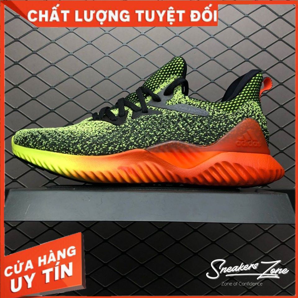 𝐑ẻ 𝐓Ế𝐓 (FREE SHIP + HỘP + QUÀ) Giày thể thao sneaker nam nữ ALPHABOUNCE Beyond 2018 xanh đen đế cam ^ ; ༔ : ": ": *