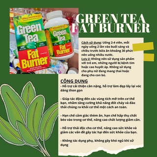 Viên uống giảm cân từ trà xanh Green Tea Fat Burner Mỹ