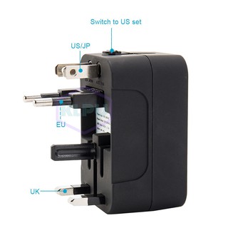 Ổ cắm điện du lịch đa năng 2 cổng USB