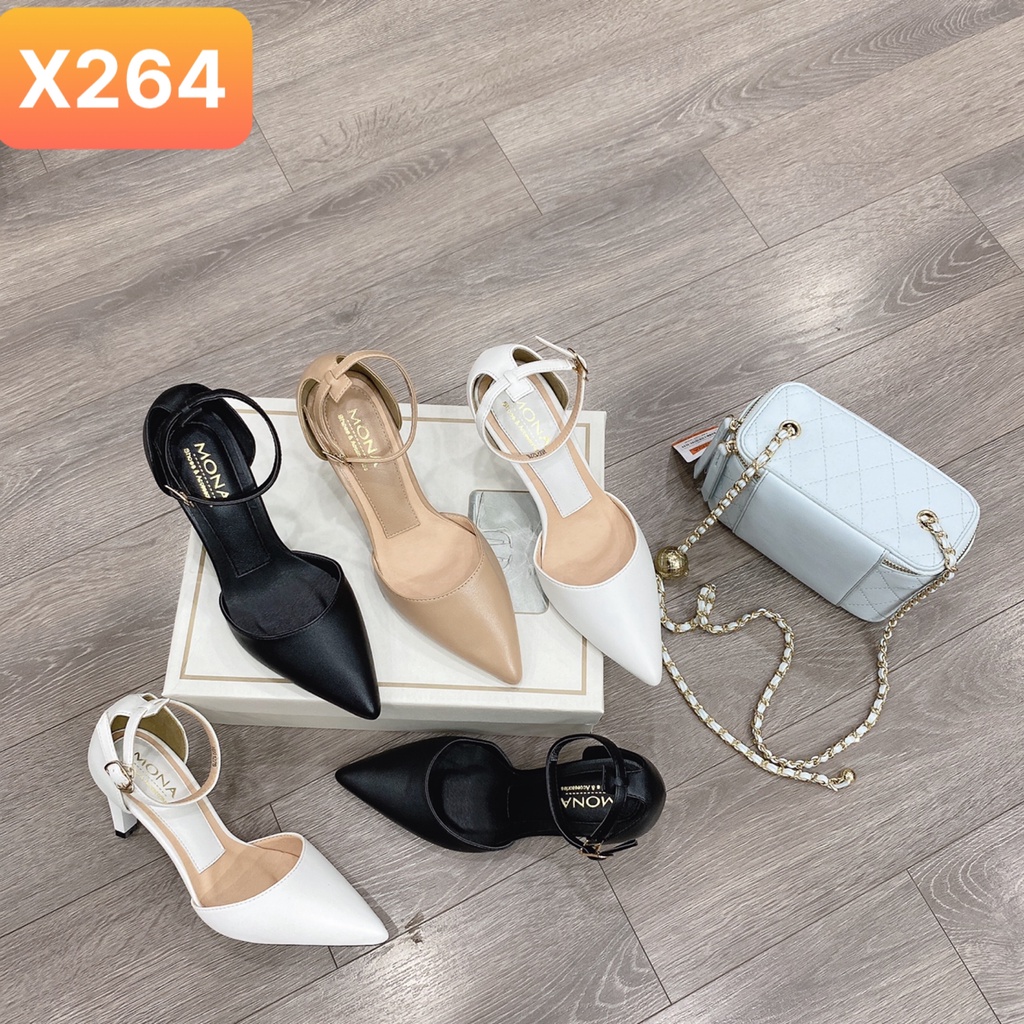 Giày Sandal bít mũi thời trang công sở gót trụ 7cm - X264