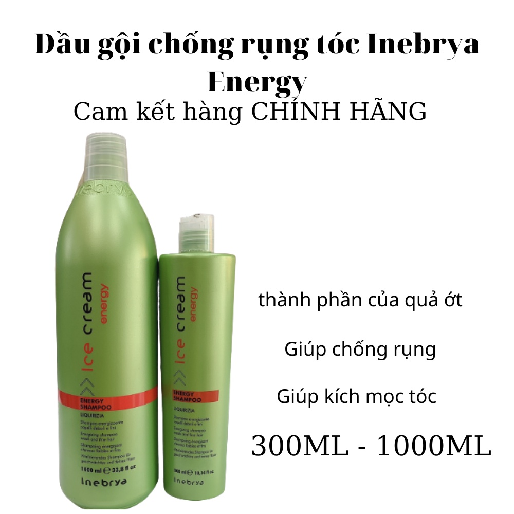 Dầu gội chống rụng tóc Inebrya Energy - Anti Hair Loss Shampoo 300ml/ 1000ml