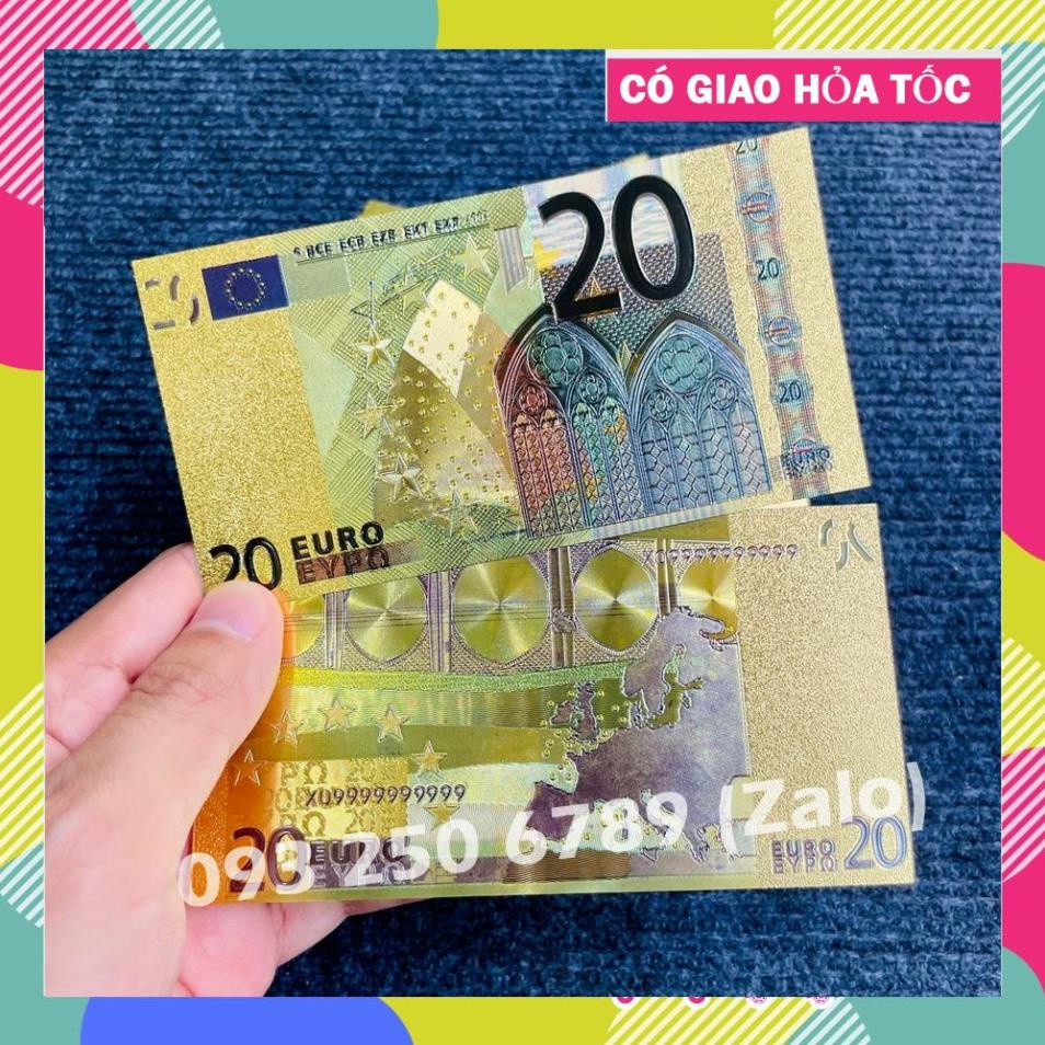 TRỢ GIÁ Tờ Tiền Kỉ Niệm 20 EURO Plastic Mạ Vàng Lì Xì Tết May Mắn