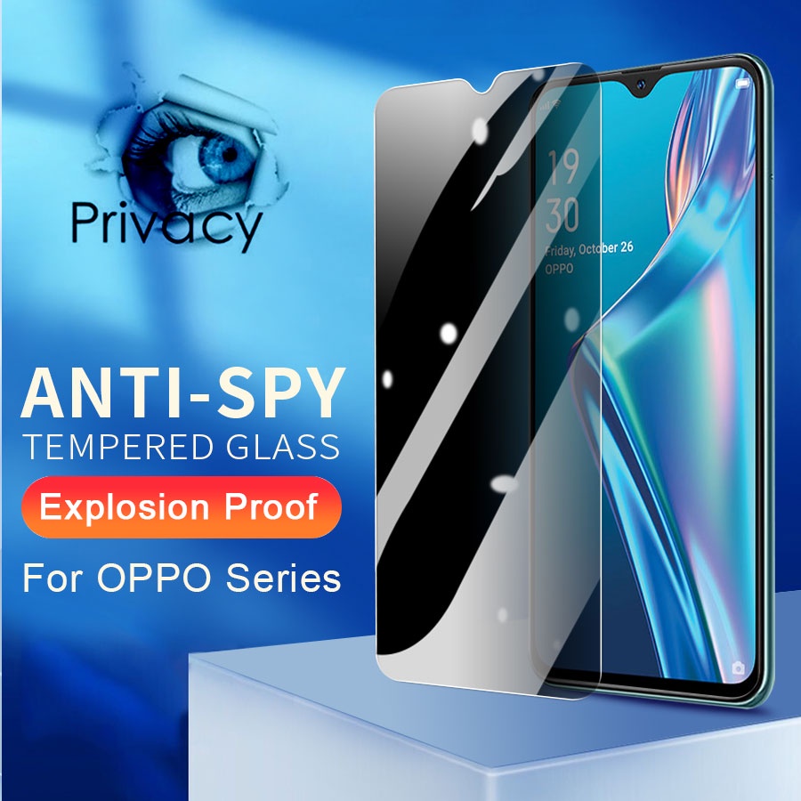 Kính Cường Lực Bảo Vệ Màn Hình Chống Nhìn Trộm Cho OPPO A5s A3s A15 A15s F5 F7 F9 F11 Pro A74 A7 A12e A53 A93 A31 A52 A92