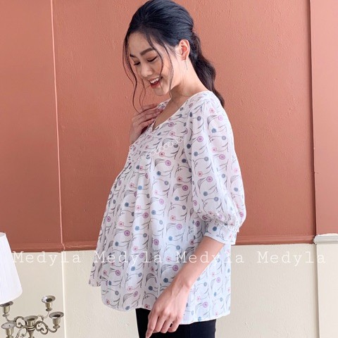 [ ] Áo bầu mùa hè babydoll mặc được sau sinh - Áo bầu dễ thương thiết kế Medyla - A23