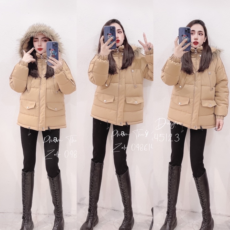 ÁO PHAO BÉO MŨ LÔNG. ẢNH THẬT