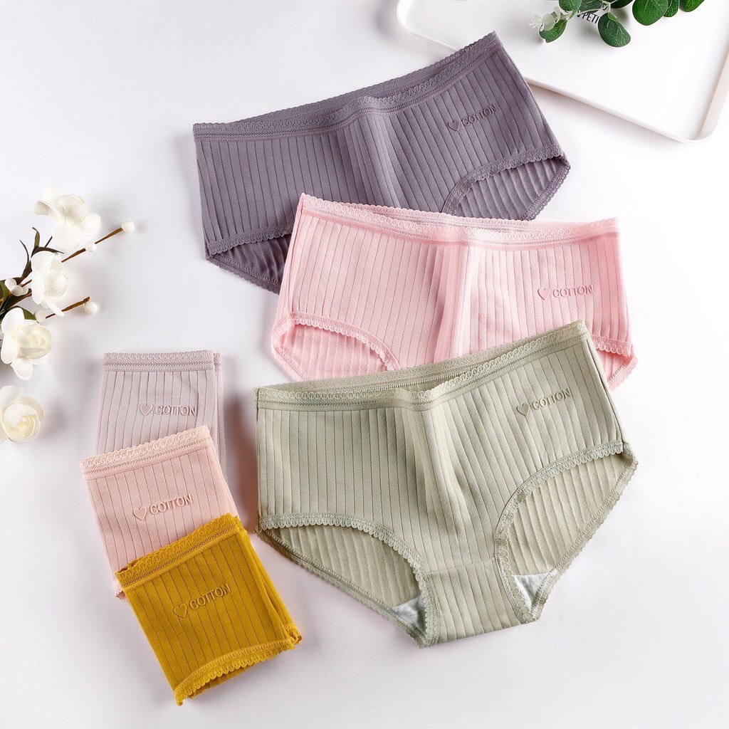 Quần Lót Nữ Cotton ⚡ FREESHIP ⚡ Quần Lót Kẻ Gân QL180 | BigBuy360 - bigbuy360.vn