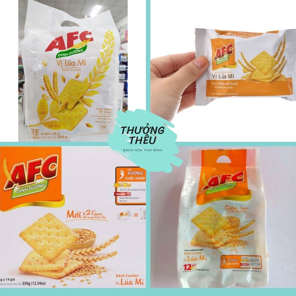 Bánh quy cracker AFC lúa mì và vị rau hộp 8 góix25g