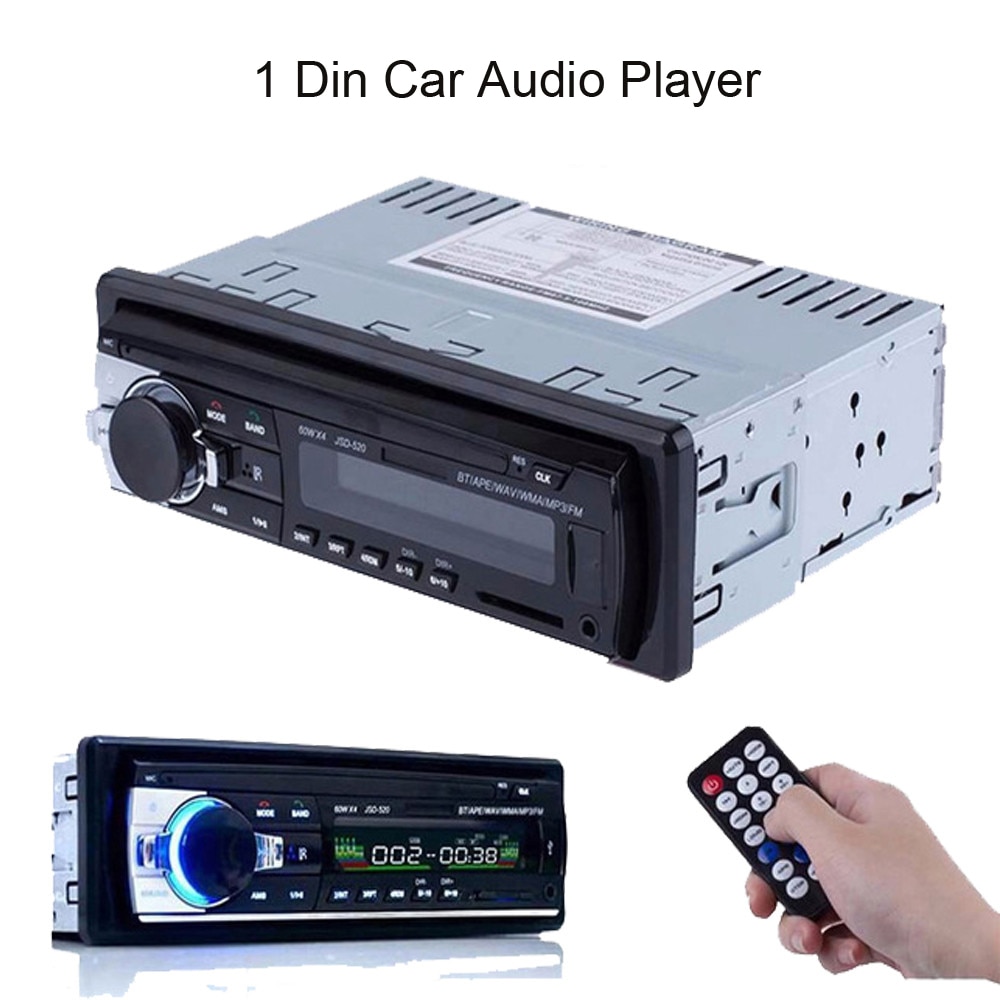 AMPrime Bluetooth Autoradio Car Stereo Đài Phát Thanh FM AUX Đầu Vào Receiver SD USB JSD-520 12V In-Dash 1 DIN Xe MP3 Đa Phương Tiện Máy Nghe Nhạc