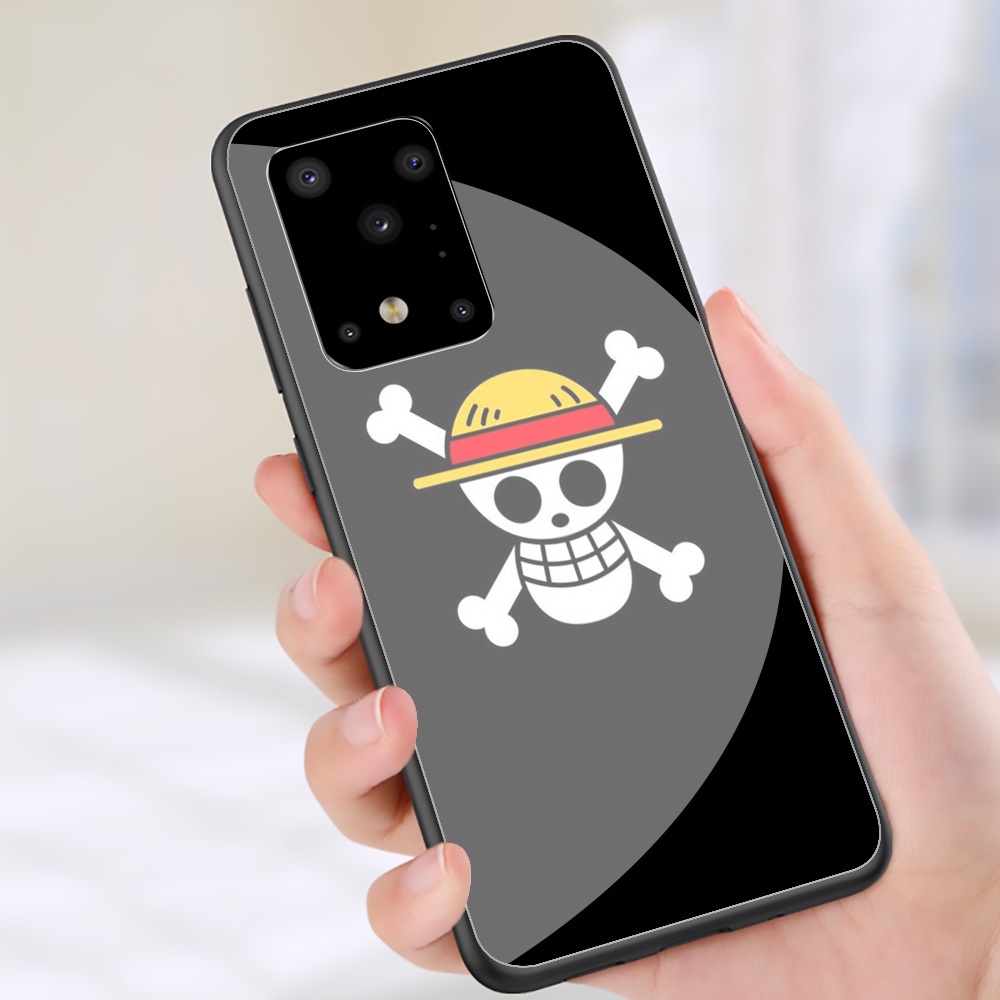 Ốp Điện Thoại Kính Cường Lực Viền Mềm In Hình Luffy One Piece Cho Samsung Galaxy S8 S9 S10 Plus RCZ66