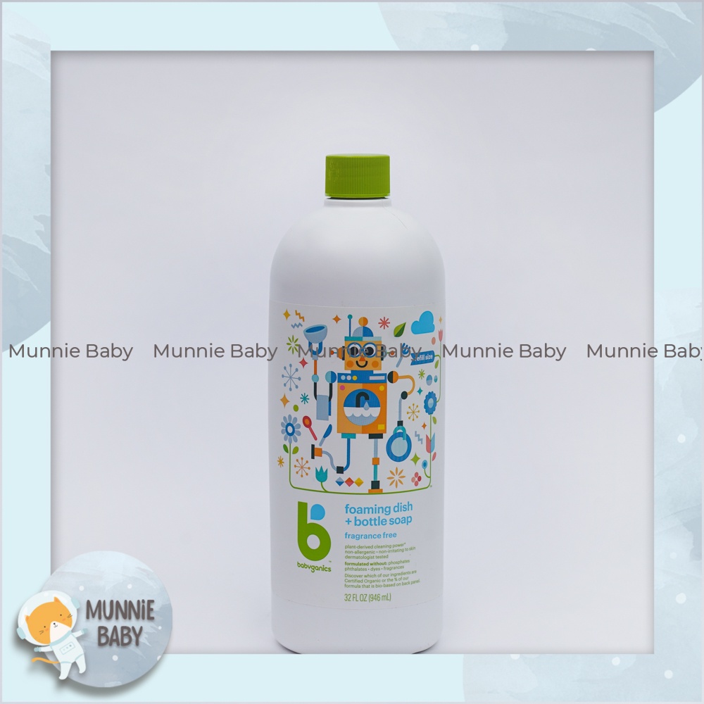 Hàng nội địa Mỹ  - Nước rửa bình sữa Babyganics chai Refill 946ml