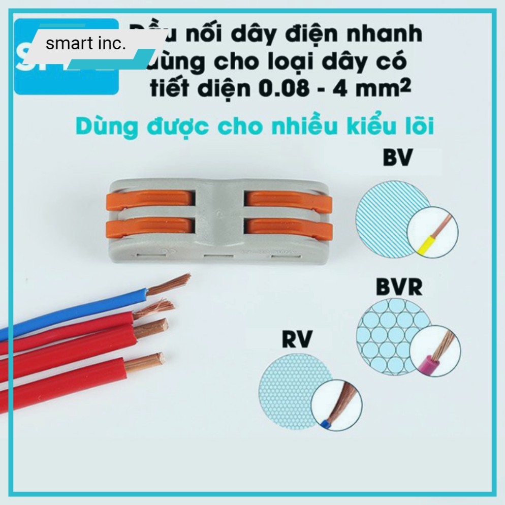 Cọc Nối Dây Điện Cầu Chì Chống Chập 🌈FREESHIP🌈 Cút Nối Dây Điện Thẳng Nhanh 2 Đầu Cầu Nối Dây Chữ T Đi Âm Tường